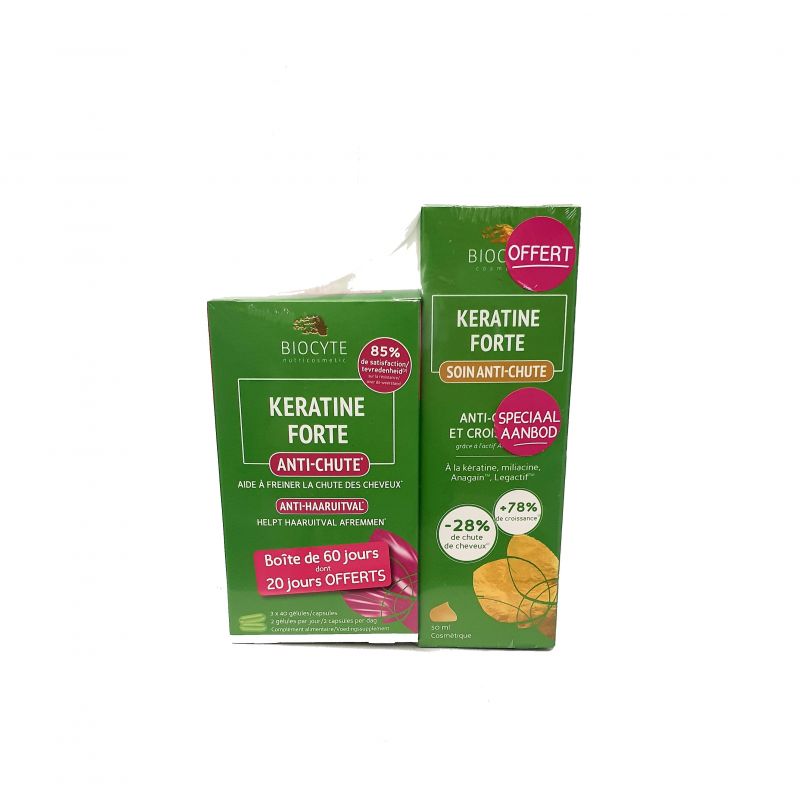 Biocyte Keratine Forte A/chute Caps 120 +soin 50ml
