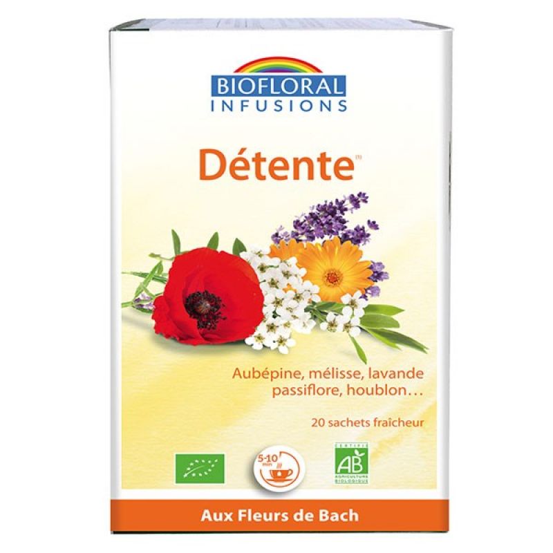 Biofloral Infu Detente Somm.fleurs Bach Bio 20x24g