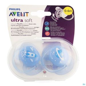 Philips Avent Sucette Soft Deco +0m Boy 2 SCF222/20