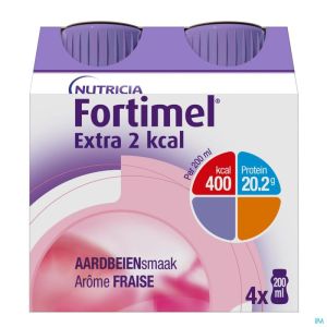 Fortimel Extra 2kcal Fraise 4x200ml