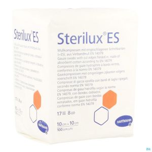 Sterilux Es 10x10cm 8pl.nst. 100 P/s