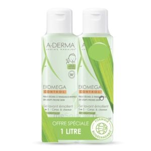 Aderma Exomega Control Gel Lav. 2en1 2x500ml -50%