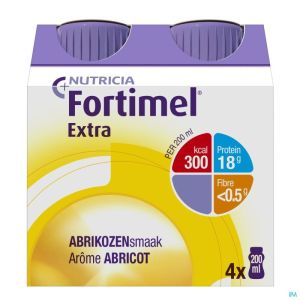 Fortimel Extra Abricot Bouteilles 4x200ml