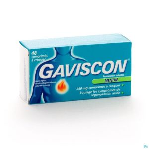 Gaviscon Menthe Comp A Croquer 48 X 250mg