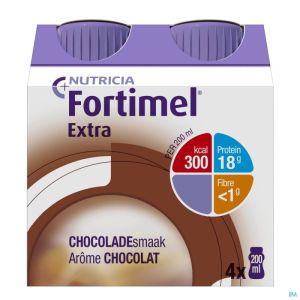 Fortimel Extra Chocolat Bouteilles 4x200ml