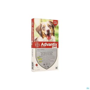 Advantix 250/1250 Chiens 10<25kg Fl 4x2,5ml