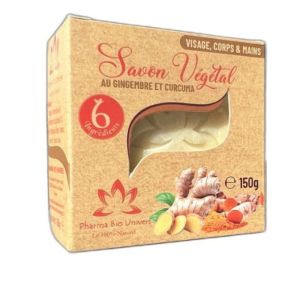 savon végétal au gingembre et curcuma 150g