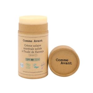 Crème solaire SPF50 minérale solide à l'huile de karanja