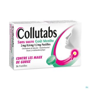 Collutabs S/sucre Menthe 2mg/0,6mg/1,5mg Pastil 36