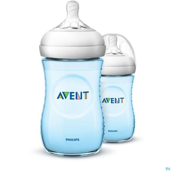 Philips Avent Natural 2.0 Biberon 260ml Blue Duo SCF035/27