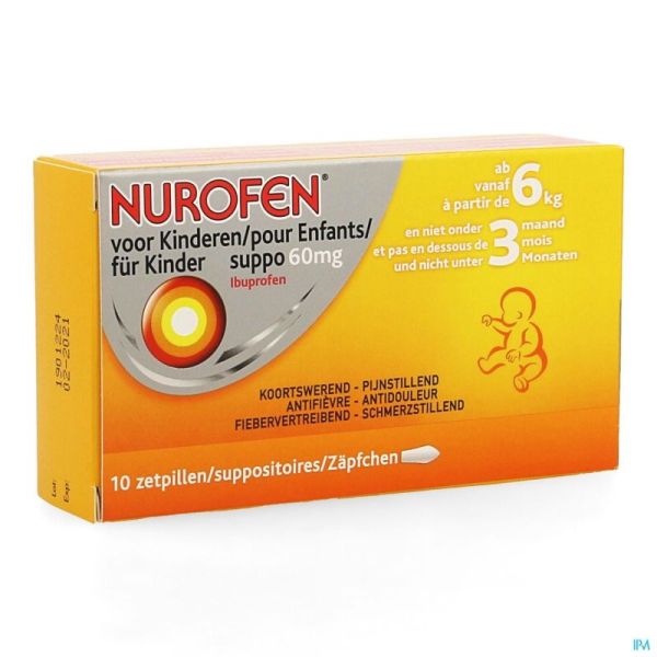 Nurofen Enfant 60mg Suppo 10 X 60mg