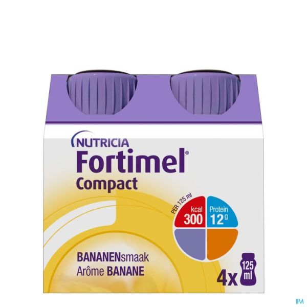 Fortimel Compact Banane Bouteilles 4x125 ml