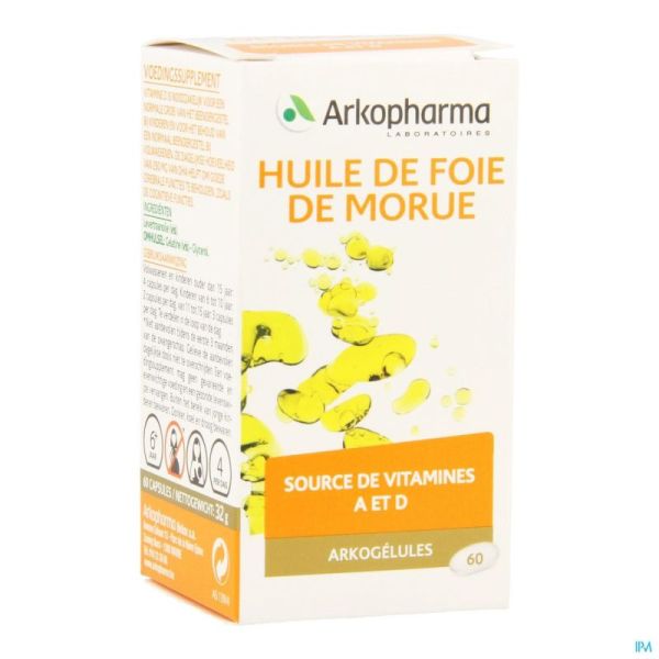 Arkogelules Huile Foie Morue 60