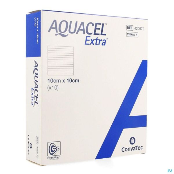 Aquacel Extra Pans Hydrofiber+renf.fibr.10x10cm 10