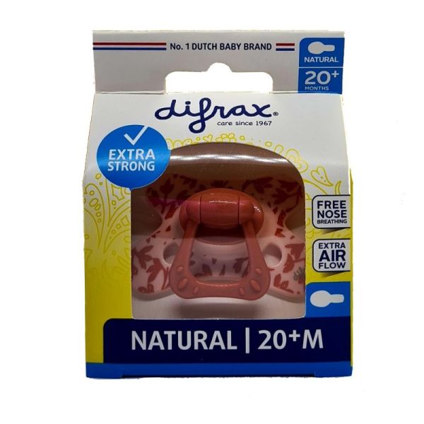 Difrax Sucette Natural 20+ M Rose/dessin