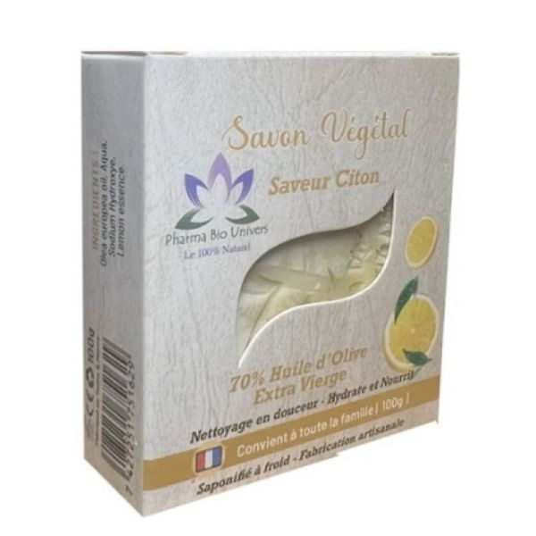 Savon végétal 70% d’huile d’olive senteur citron