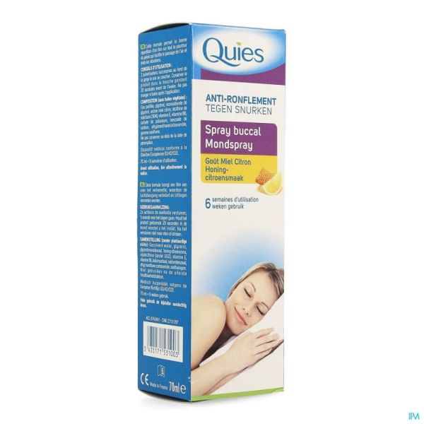 Quies A/ronflement Miel-citron Spray Buccal 70ml