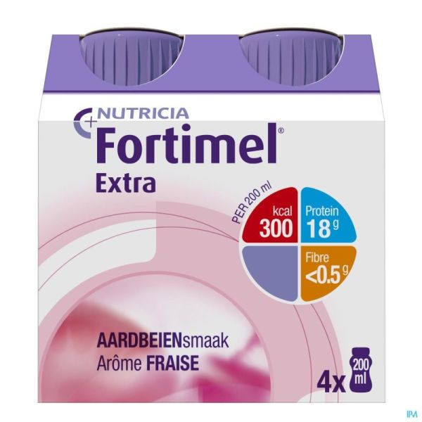 Fortimel Extra Fraise Bouteilles 4x200ml