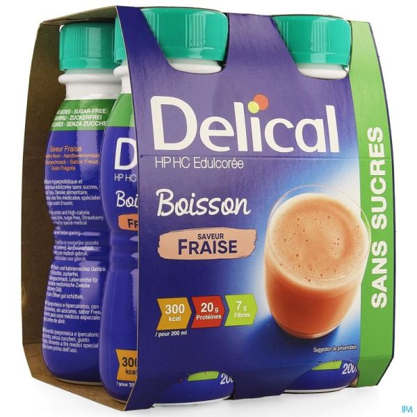 Delical Boisson Hp-hc S/sucre Fraise 4x200ml