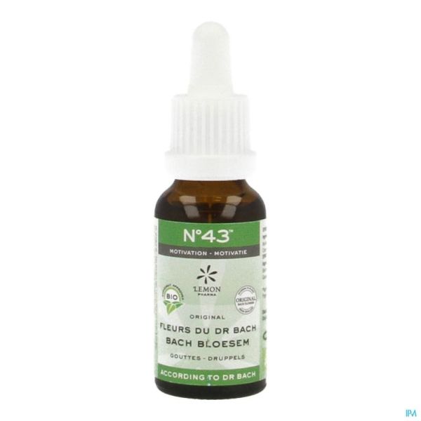Fleurs de Bach Bio N°43 Gouttes Motivation 20ml
