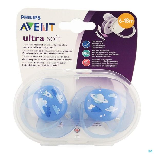 Philips Avent Sucette Soft Deco +6m Boy 2 SCF222/22