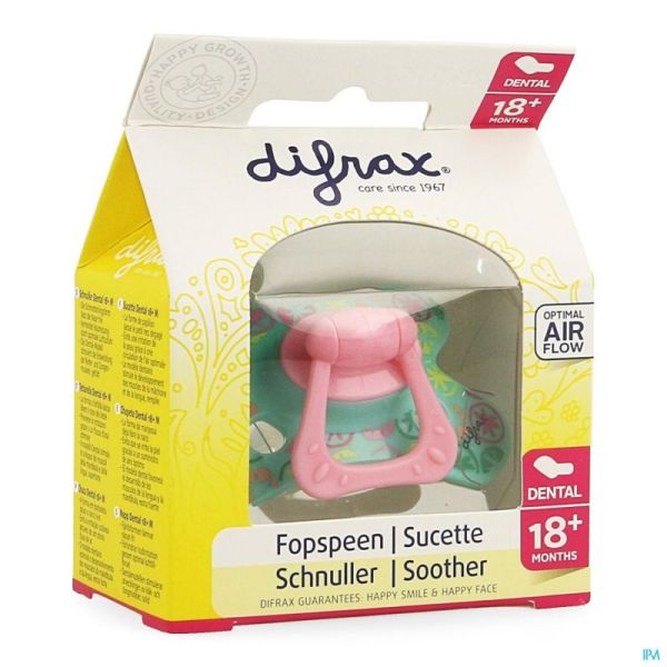Difrax Sucette Sil Dental Xtra Forte Girl +18m 342