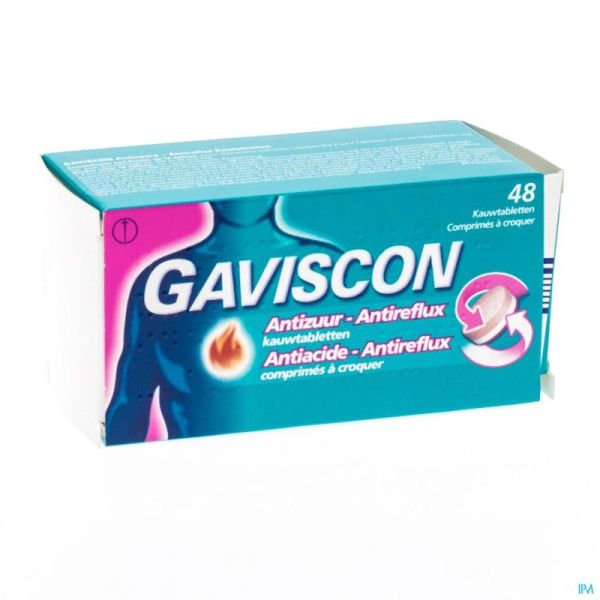 Gaviscon Antiacide-antireflux Comp A Croquer 48