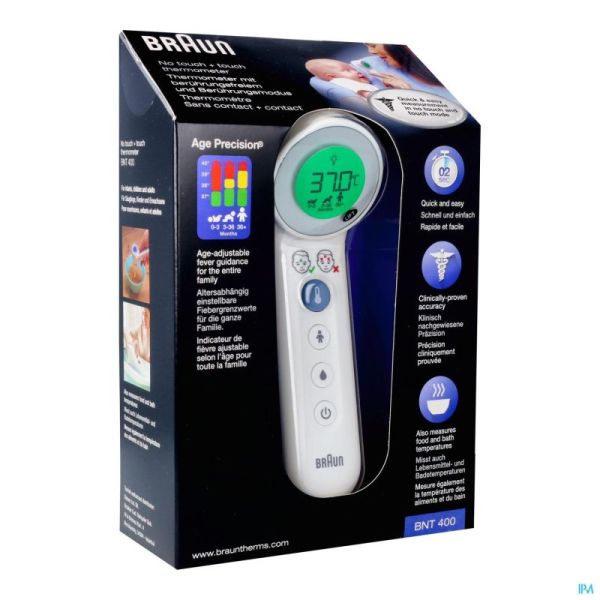 Braun Thermometre S/cont.+contact Age Precis.blanc