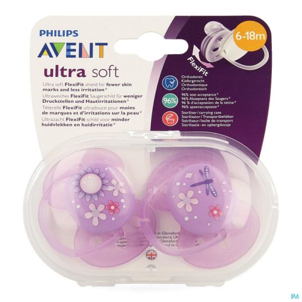 Philips Avent Sucette Soft Deco +6m Girl 2 SCF227/22