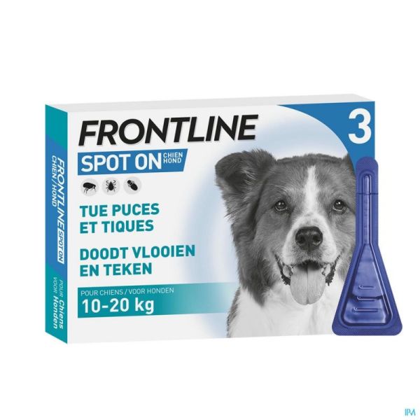 Frontline Spot On Chien 10-20kg Pipet 3x1,34ml