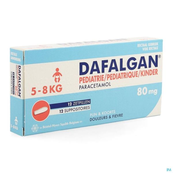 Dafalgan Pediatrique 80mg Suppo 12