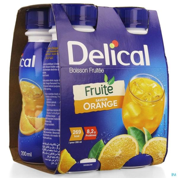 Delical Boisson Fruitee Orange 4x200ml