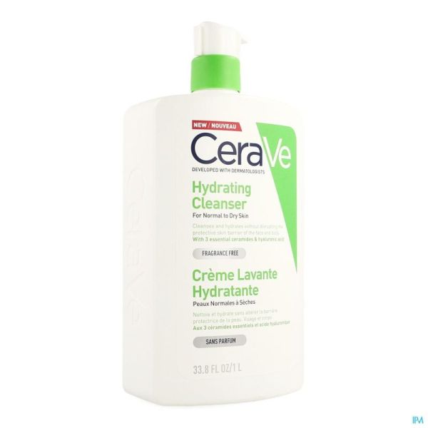 Cerave Creme Lavante Hydratante Pompe Fl 1l