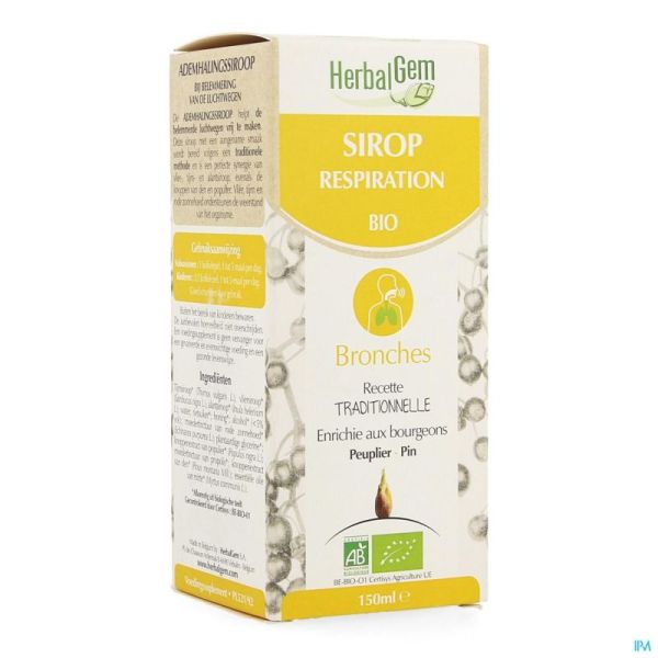 Herbalgem Sirop Respiration Bio Enf-adulte 150ml