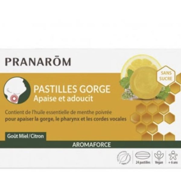 Aromaforce Gorge Miel/citron S/sucre Past 24