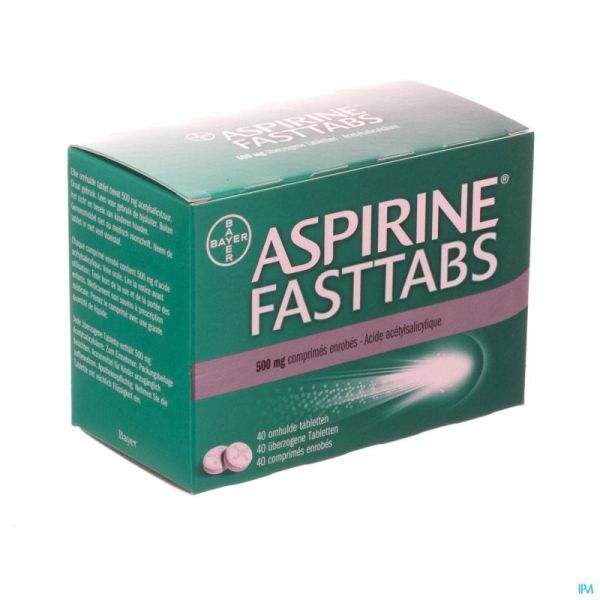 Aspirine Fasttabs 500mg Comp Pell 40