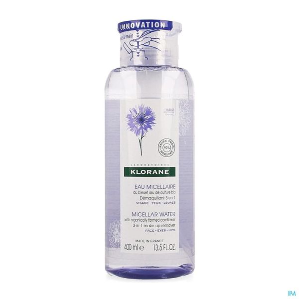 Klorane Eau Micellaire au Bleuet / Démaquillant 3 en 1 400ml
