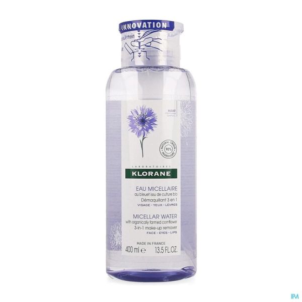 Klorane  Eau Micellaire au Bleuet / Démaquillant 3 en 1 400ml