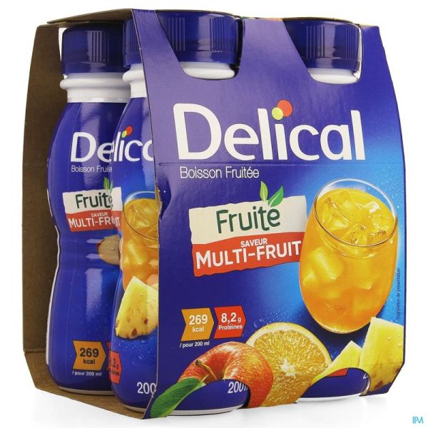 Delical Boisson Fruitee Multi-fruits 4x200ml