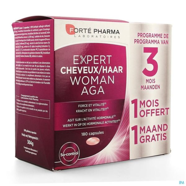 Expert Cheveux Femme Aga Caps 180 2+1 Gratuit