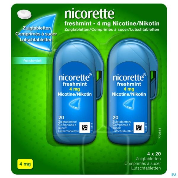 Nicorette Freshmint Comp A Sucer 80x4mg